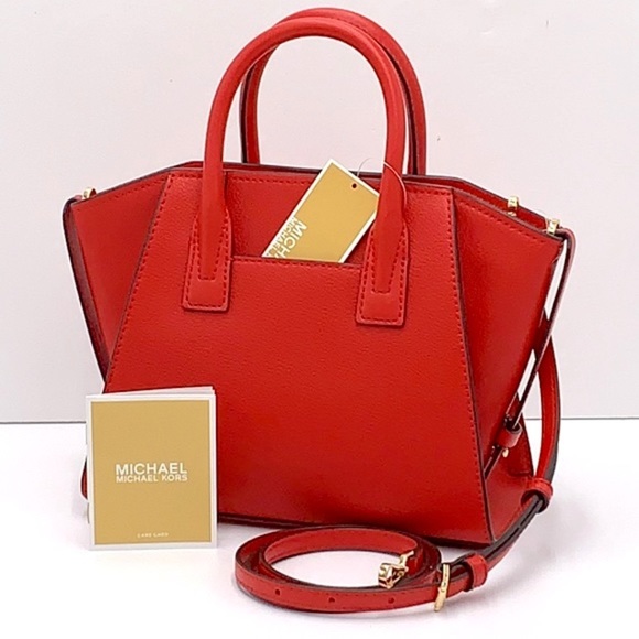 Michael Kors Avril Small Leather Top-Zip Satchel Flame color - Picture 2 of 16